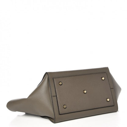 Celine Crisped Calfskin Large Tie Knot Tote Dark Khaki 5 of 9