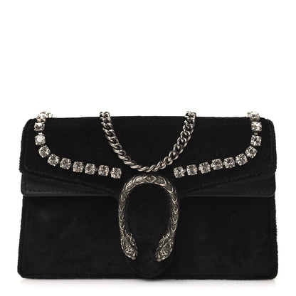 Gucci Velvet Crystal Super Mini Dionysus Shoulder Bag Black 1 of 10