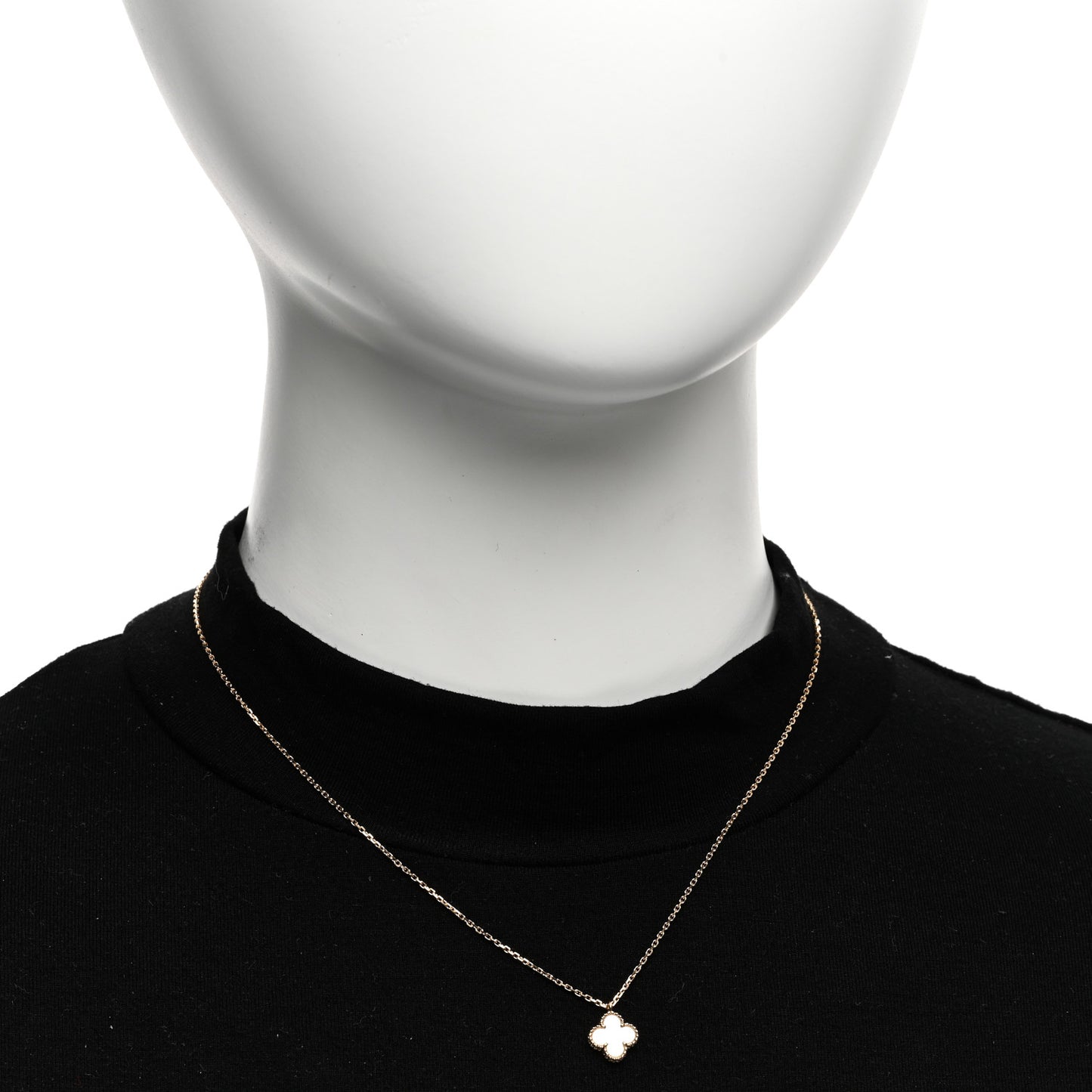 18K Yellow Gold Mother of Pearl Sweet Alhambra Pendant Necklace