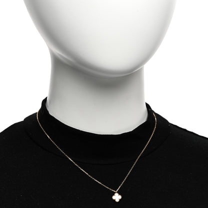 Van Cleef & Arpels 18K Yellow Gold Mother of Pearl Sweet Alhambra Pendant Necklace 2 of 6