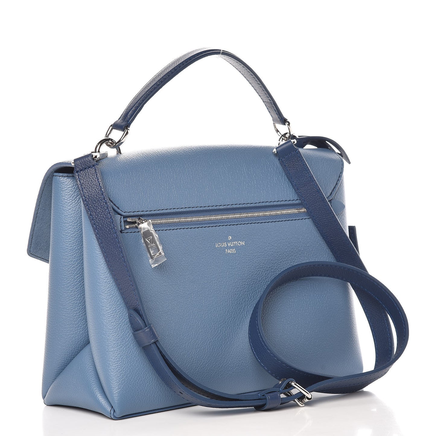 Soft Calfskin My Lockme Top Handle Blue Jean Creme