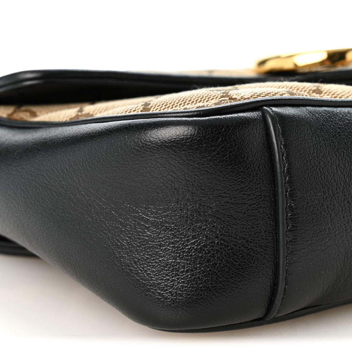 Gucci Monogram Matelasse Diagonal Mini GG Marmont Shoulder Bag Beige Black 9 of 11
