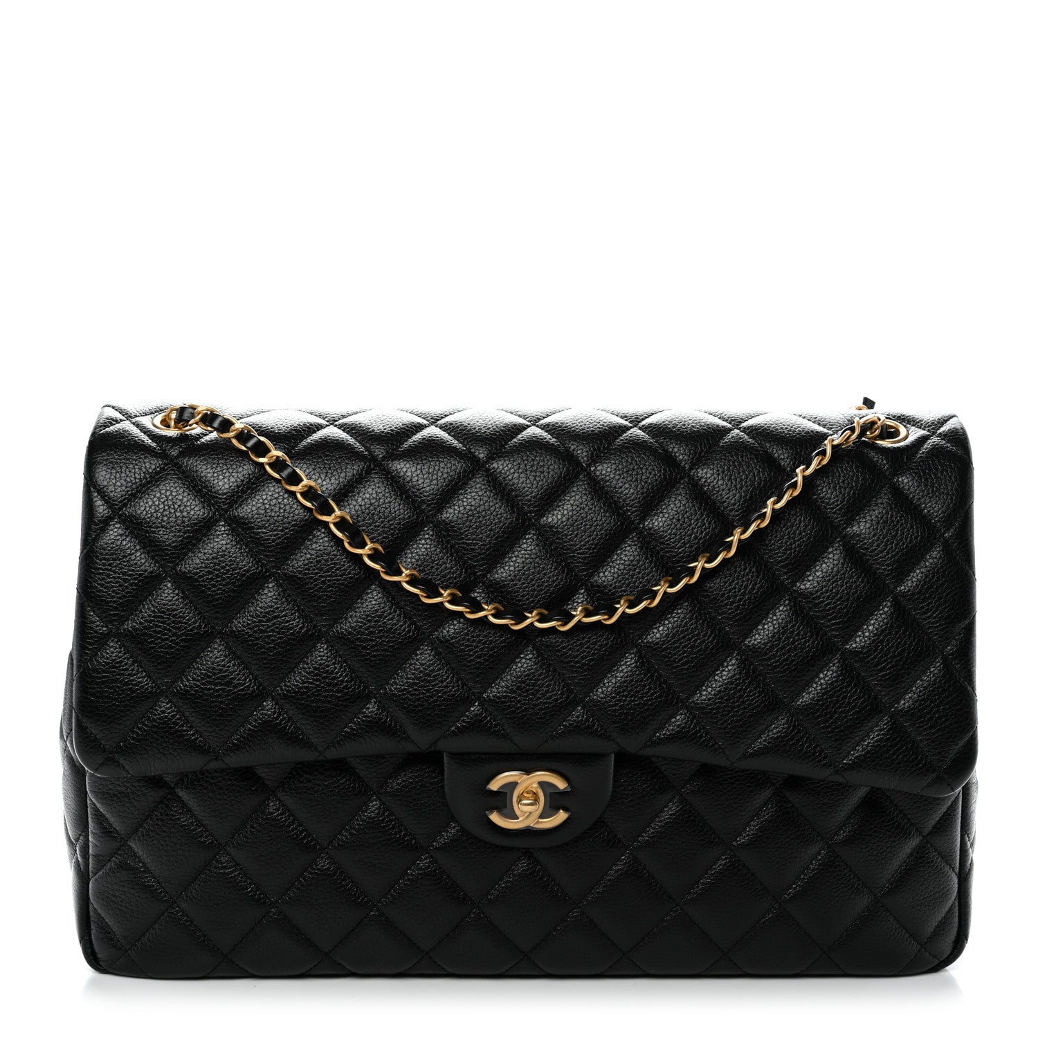Chanel Grained Calfskin Quilted XXL Travel Flap Bag Black 1 of 10