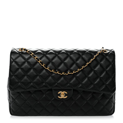 Chanel Grained Calfskin Quilted XXL Travel Flap Bag Black 1 of 10
