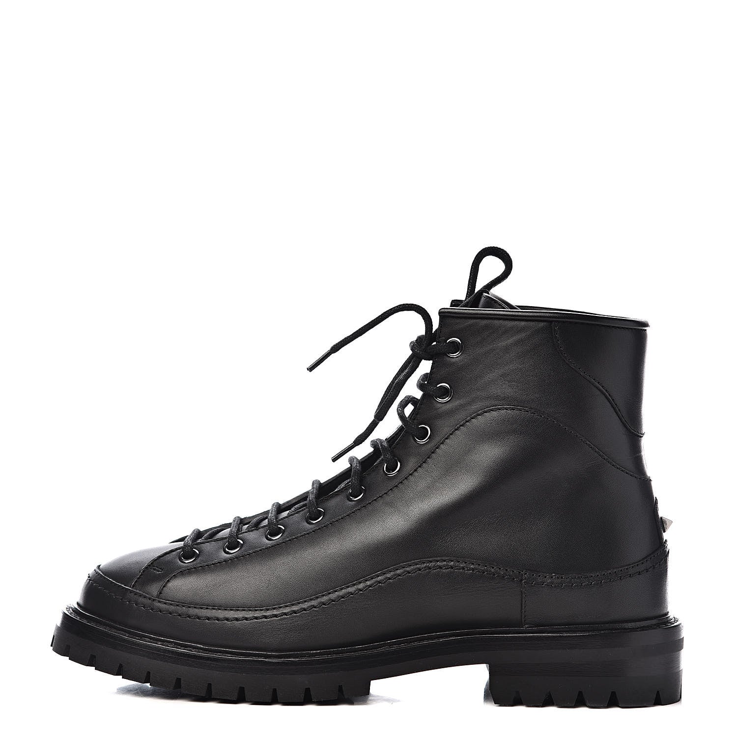 Valentino Garavani Calfskin Rockstud Mens Combat Boots 40 Black 1 of 12