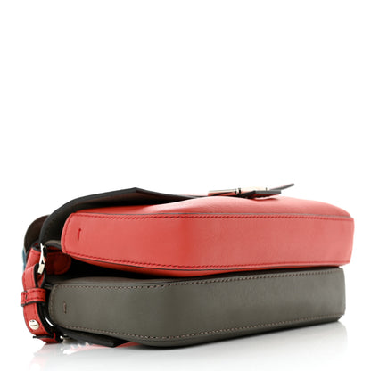 Fendi Vitello Dolce Flowerland Bi-Color Studded Micro Double Baguette Bloody Mary Carbone 4 of 12