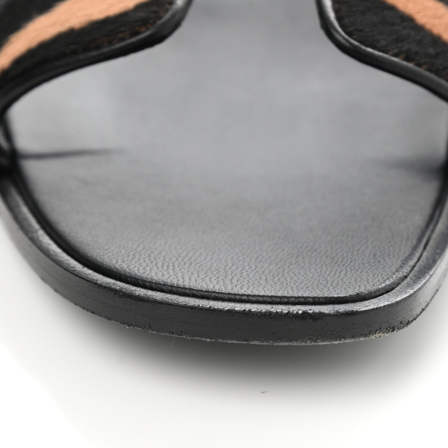 Horse Hair Zebra Print Oran Sandals 40 Black