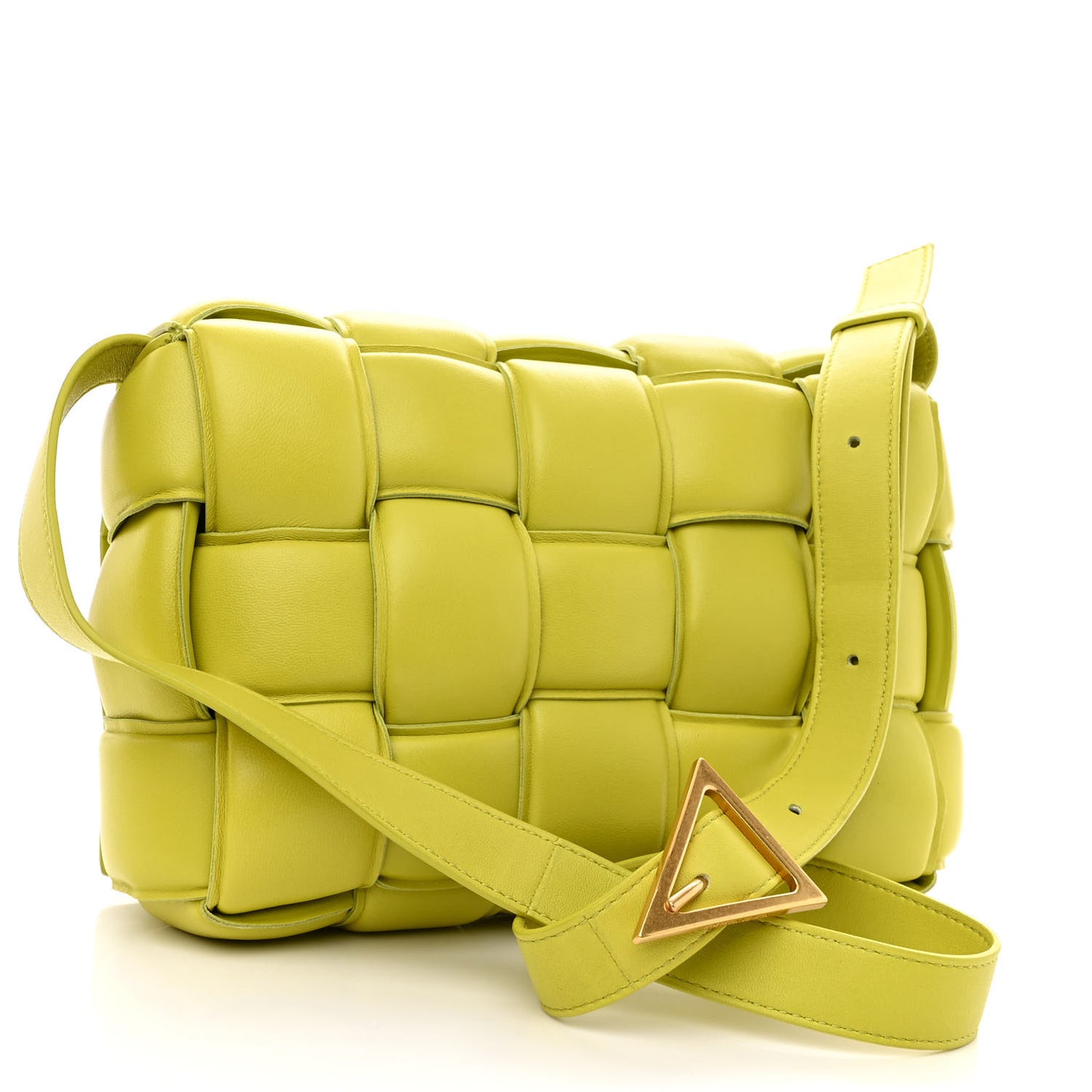 Nappa Maxi Intreccio Padded Cassette Crossbody Bag Kiwi