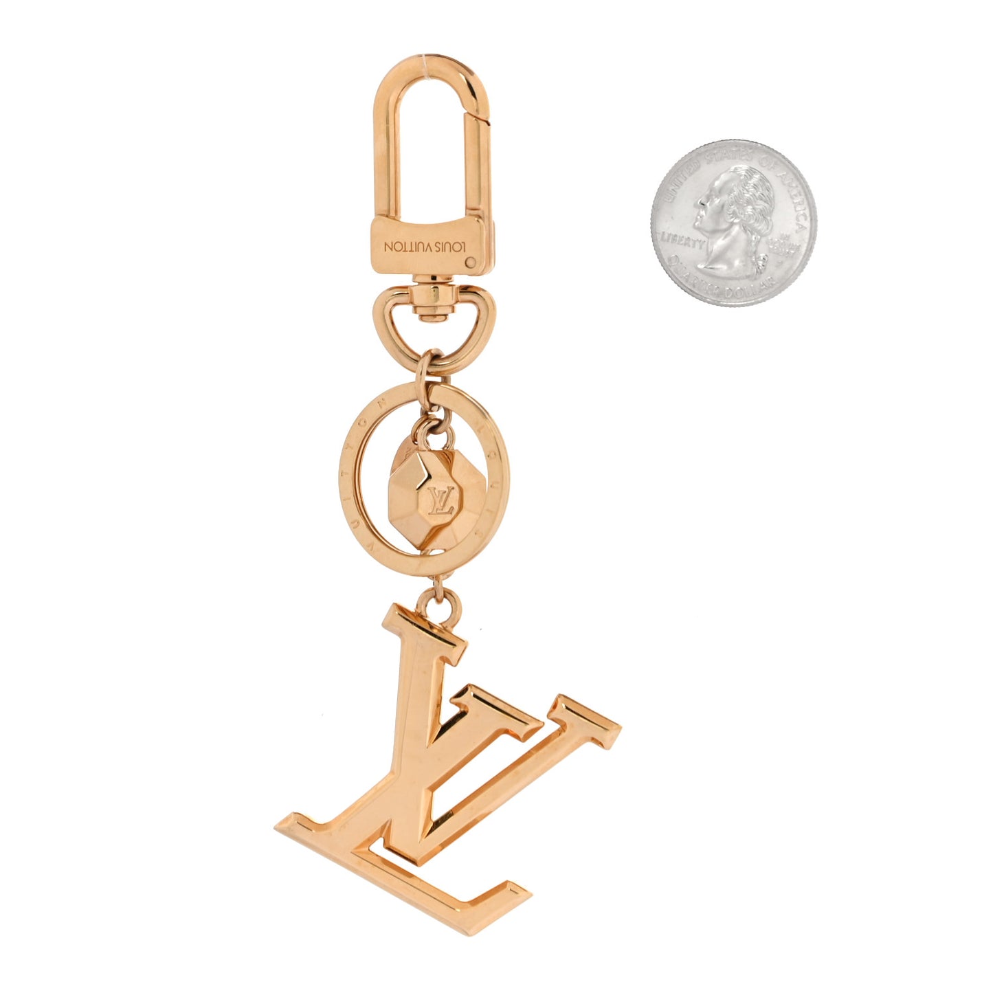 Initials LV Key Holder Gold