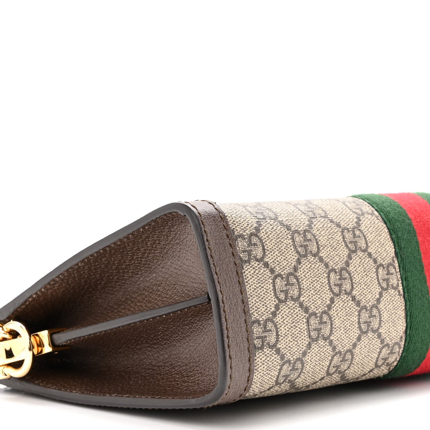 Gucci GG Supreme Monogram Web Small Ophidia Chain Shoulder Bag Brown 9 of 11
