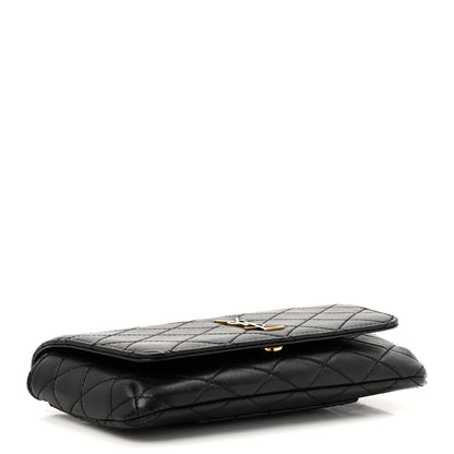 Saint Laurent Lambskin Quilted Gaby Phone Holder Crossbody Bag Black 4 of 16