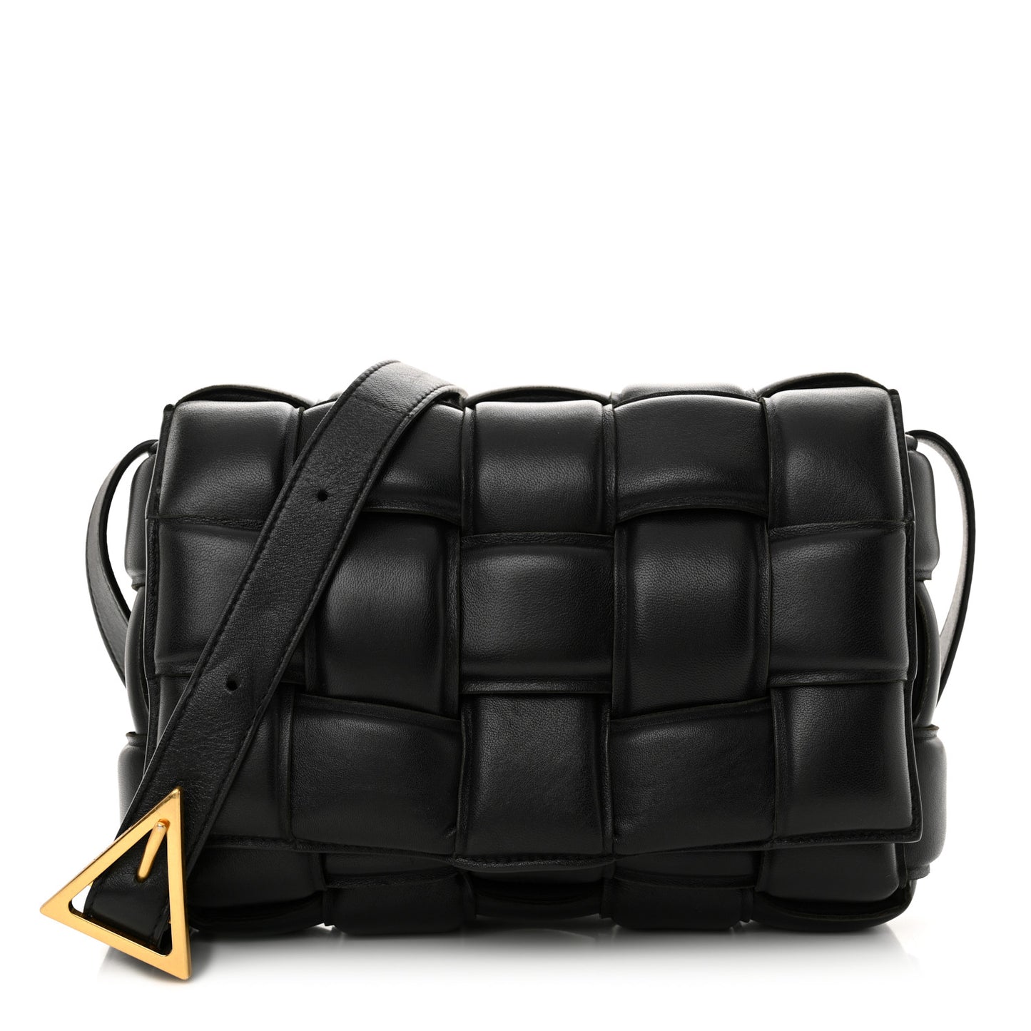 Nappa Maxi Intreccio Padded Cassette Crossbody Bag Black
