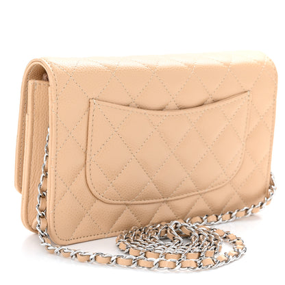 Chanel Caviar Quilted Wallet on Chain WOC Beige 3 of 12