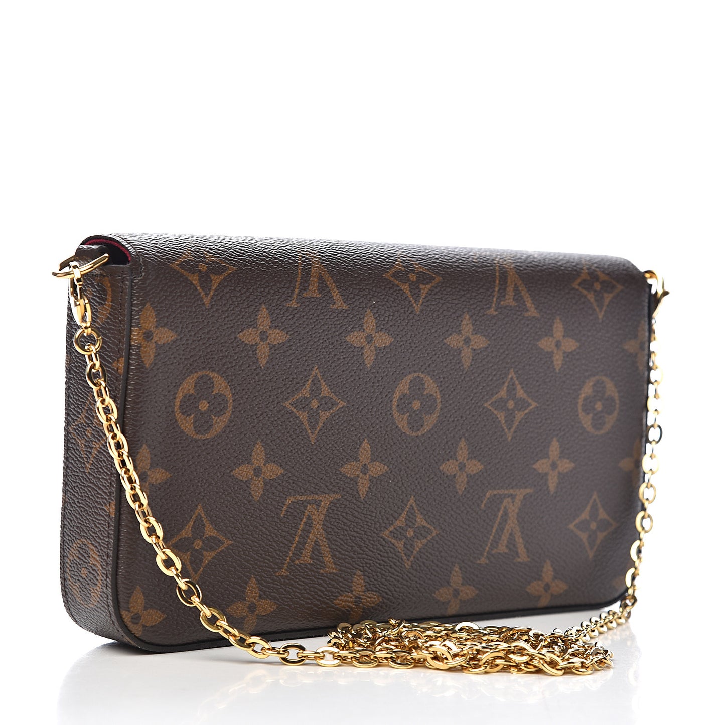 Monogram Pochette Felicie Chain Wallet Fuchsia