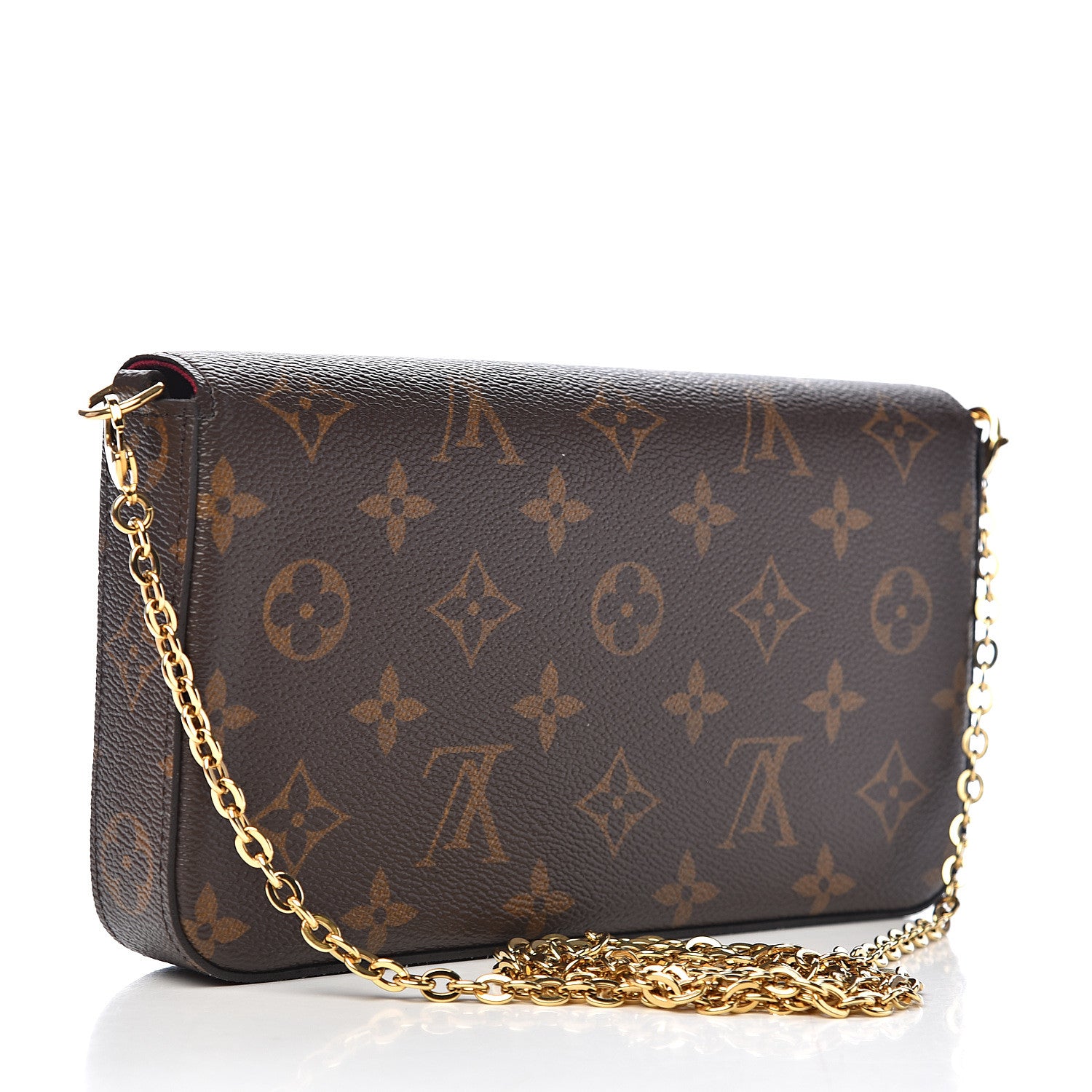 Louis Vuitton Monogram Pochette Felicie Chain Wallet Fuchsia 4 of 18