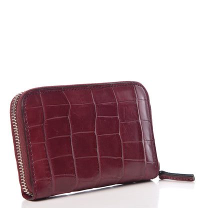 Gucci Crocodile Zip Around Card Case Cherry Gloss 3 of 8