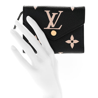 Louis Vuitton Empreinte Monogram Giant Victorine Wallet Black Beige 2 of 6