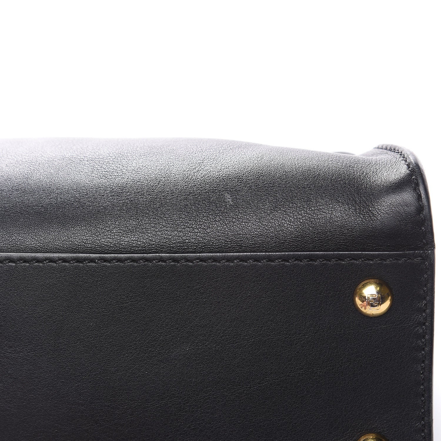 Fendi Vitello Seta Shiny Nappa Medium Peekaboo Iconic Satchel Black 20 of 22