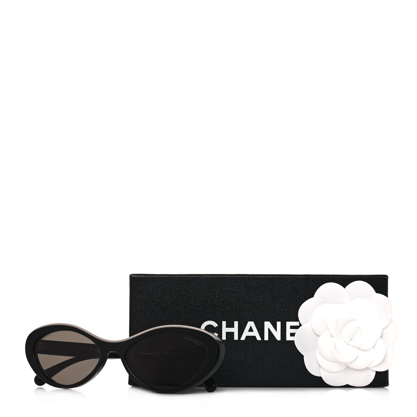 Acetate Oval Sunglasses 5416 Black Beige