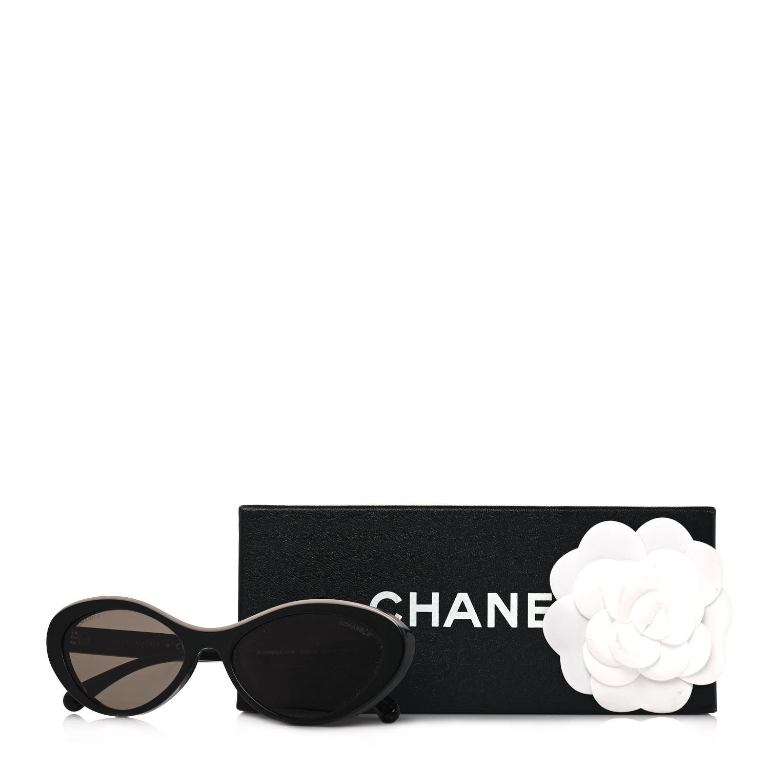 Chanel Acetate Oval Sunglasses 5416 Black Beige 8 of 8