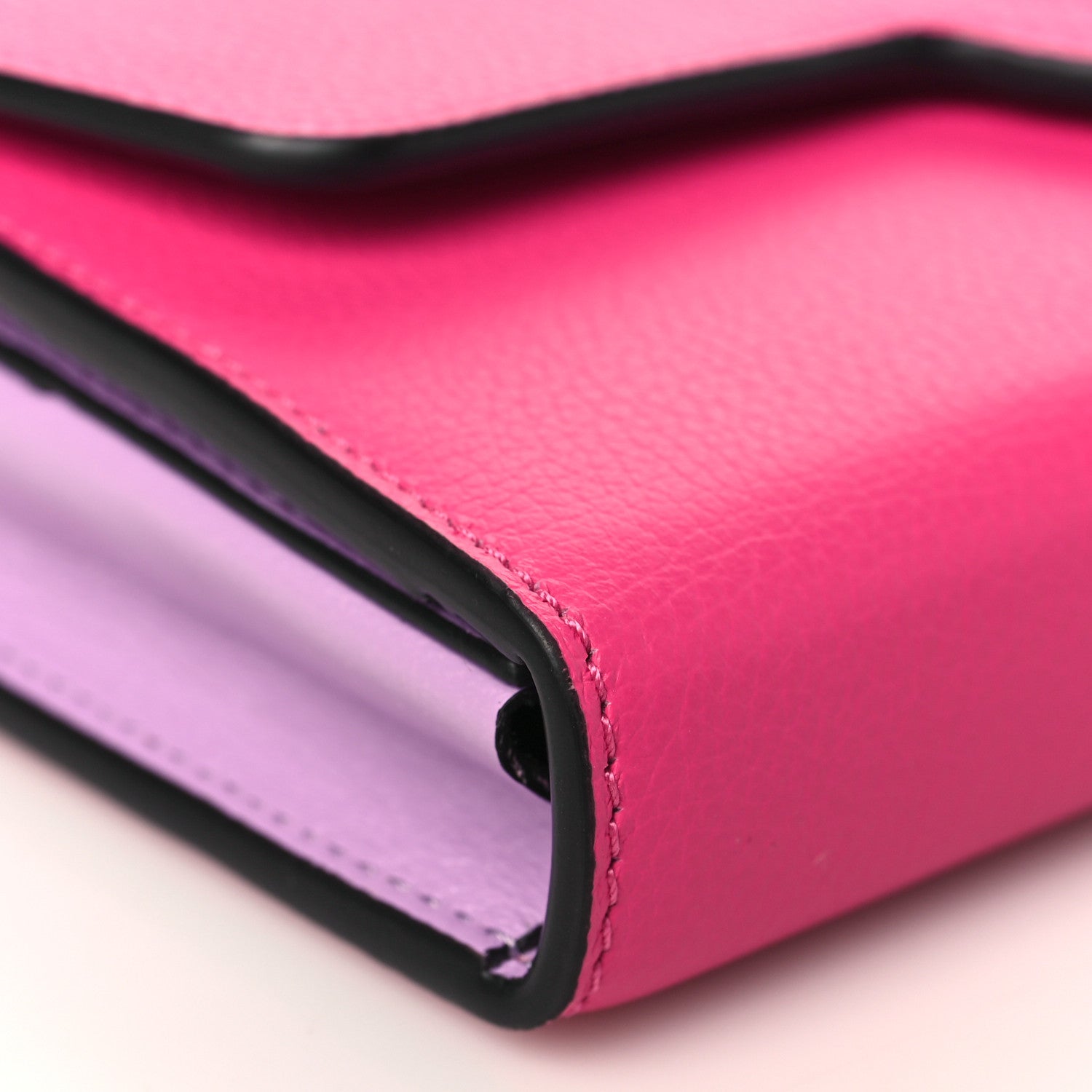 Versace Grained Calfskin La Medusa Wallet On Chain Fuchsia Pink Lilac 7 of 8