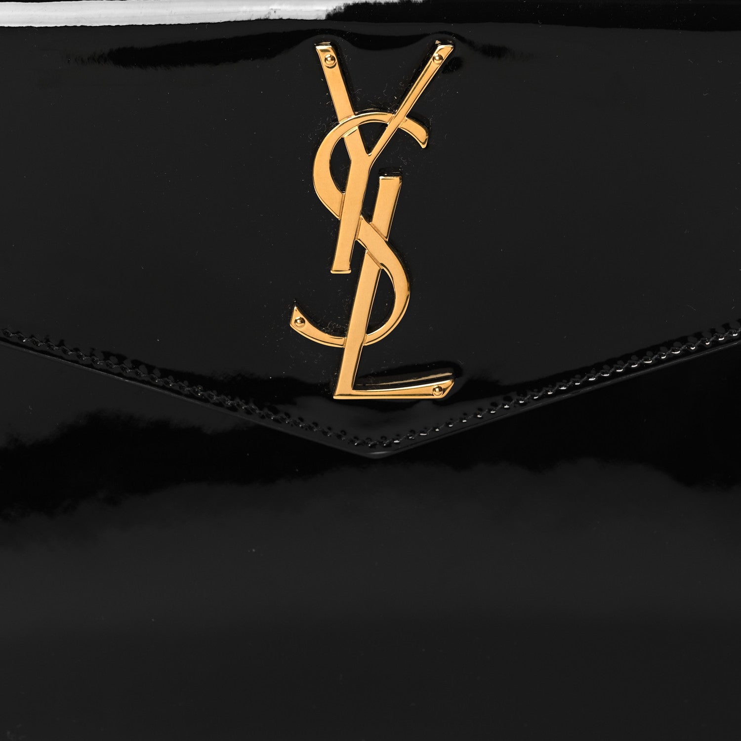 Saint Laurent Patent Calfskin Monogram Uptown Clutch Black 8 of 11