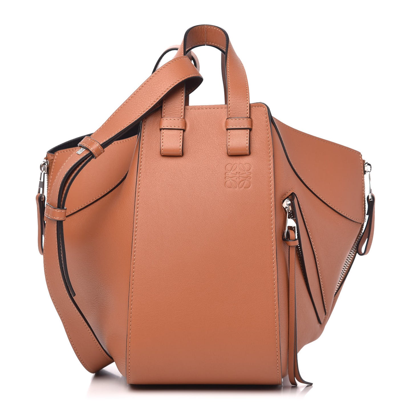 Calfskin Small Hammock Shoulder Bag Tan
