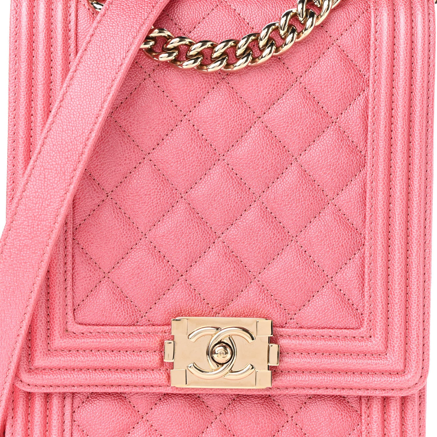 Chanel Caviar Quilted North South Boy Flap Pink 8 of 9