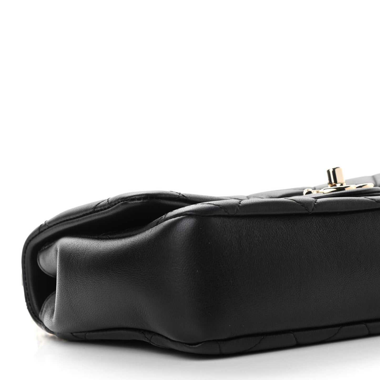 Lambskin Quilted Resin Bi-Color Chain Flap Bag Black