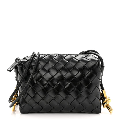 Bottega Veneta Polished Nappa Intrecciato Knot Mini Loop Camera Bag Black 1 of 9