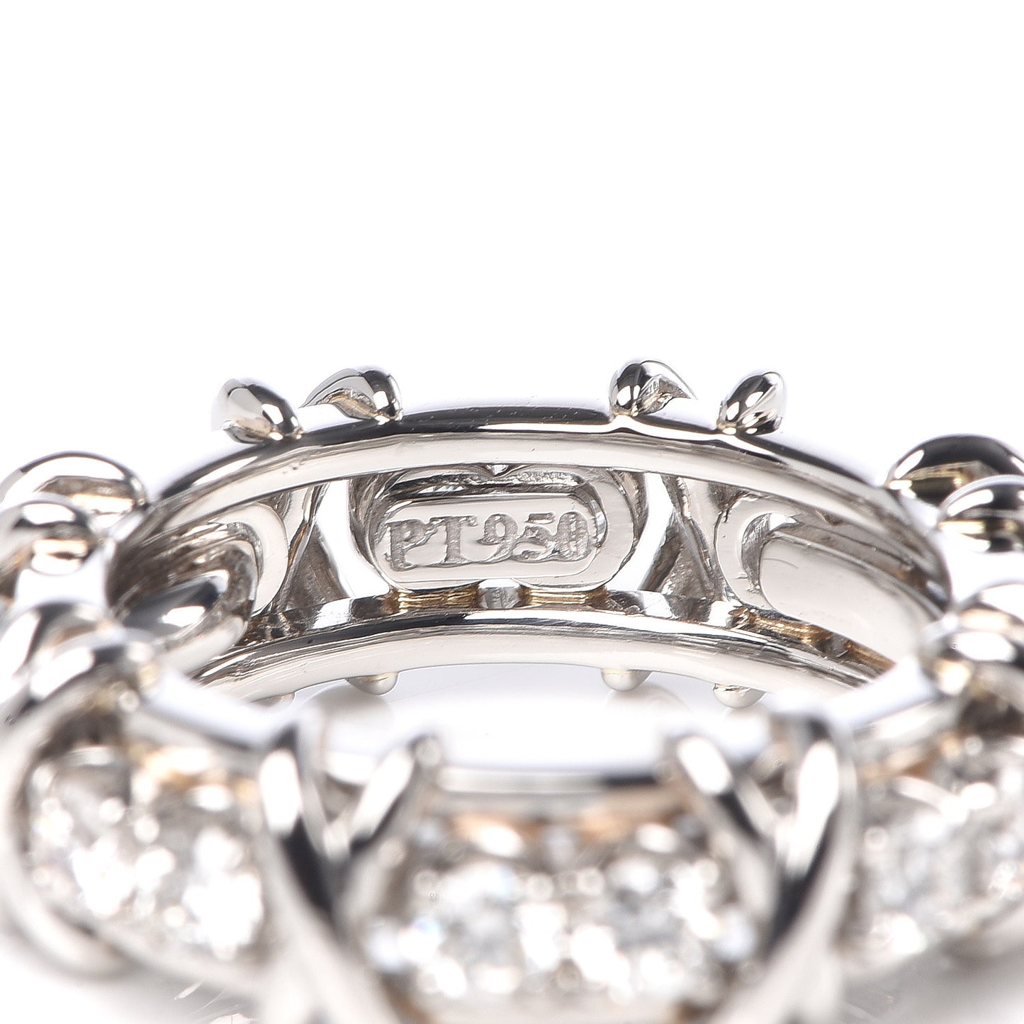 Platinum Diamond Schlumberger Sixteen Stone Ring 45 3.5