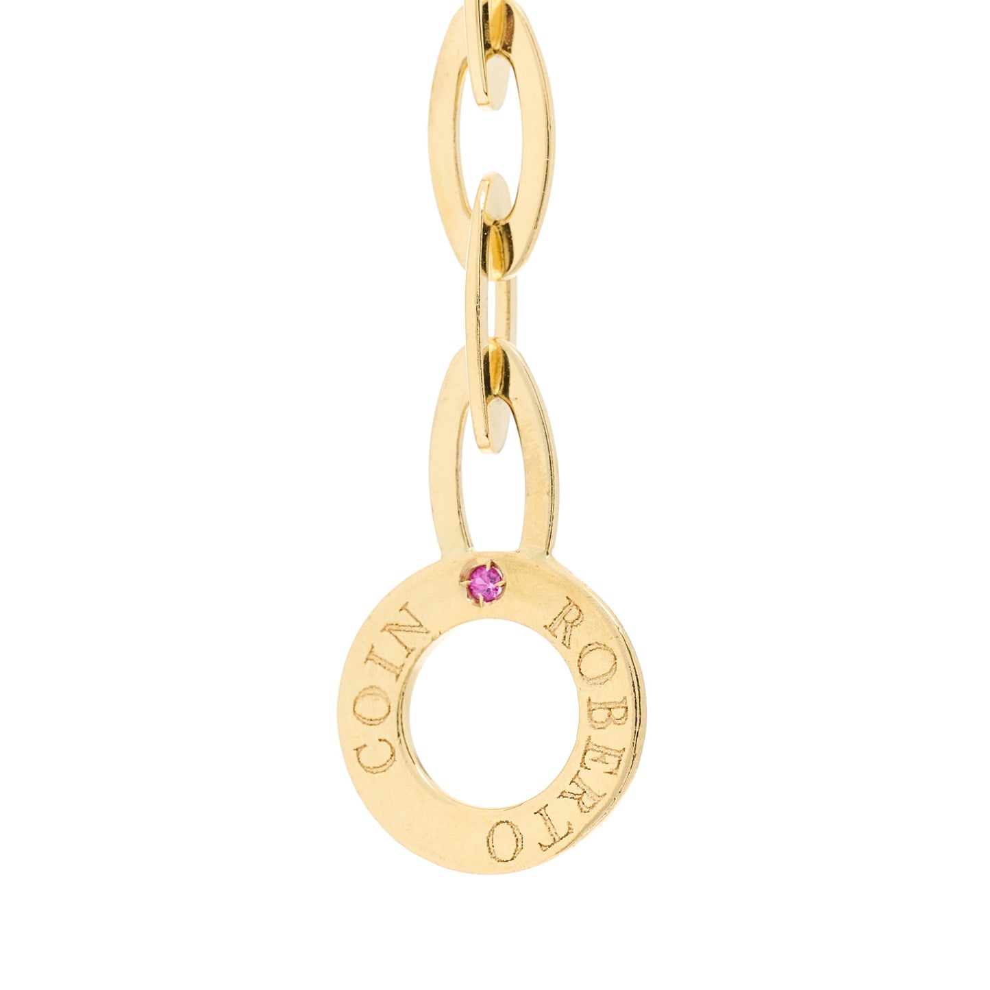 18K Yellow Gold Blue Sapphire Chic and Shine Oval Link Necklace