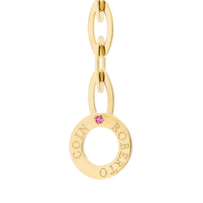 Roberto Coin 18K Yellow Gold Blue Sapphire Chic and Shine Oval Link Necklace 3 of 3