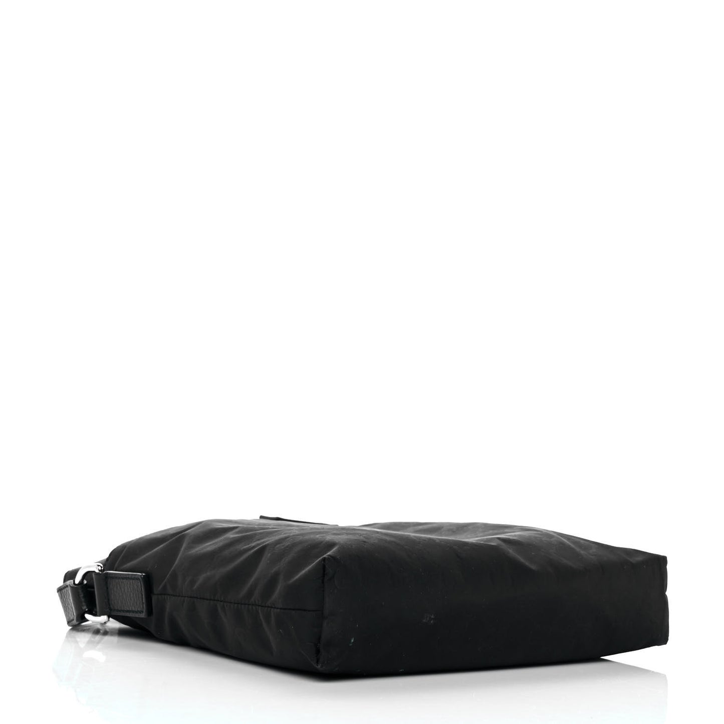 Nylon Monogram Dollar Calfskin Flat Messenger Bag Black