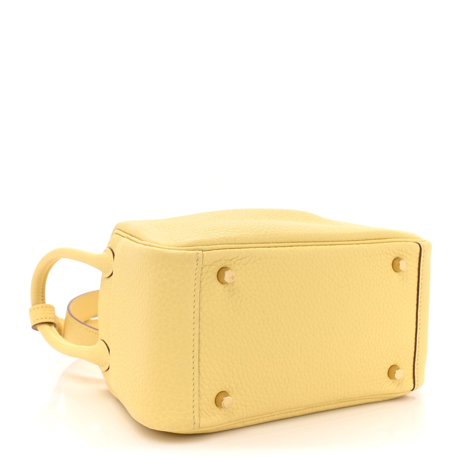 Hermes Taurillon Clemence Mini Lindy 20 Jaune Poussin 4 of 12