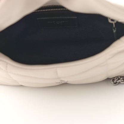 Saint Laurent Lambskin Quilted Toy Loulou Puffer Monogram Chain Satchel Crema Soft 5 of 10