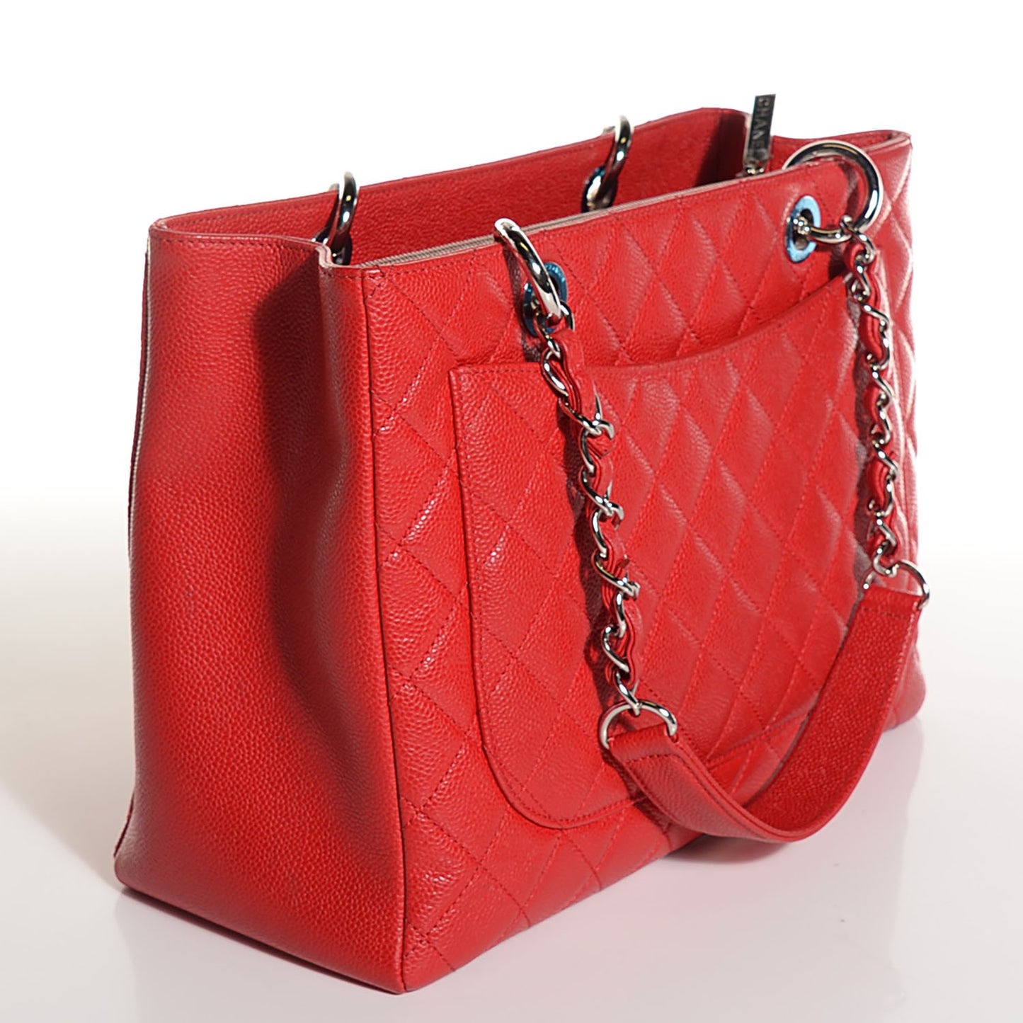Caviar Quilted Grand Shopping Tote GST Red