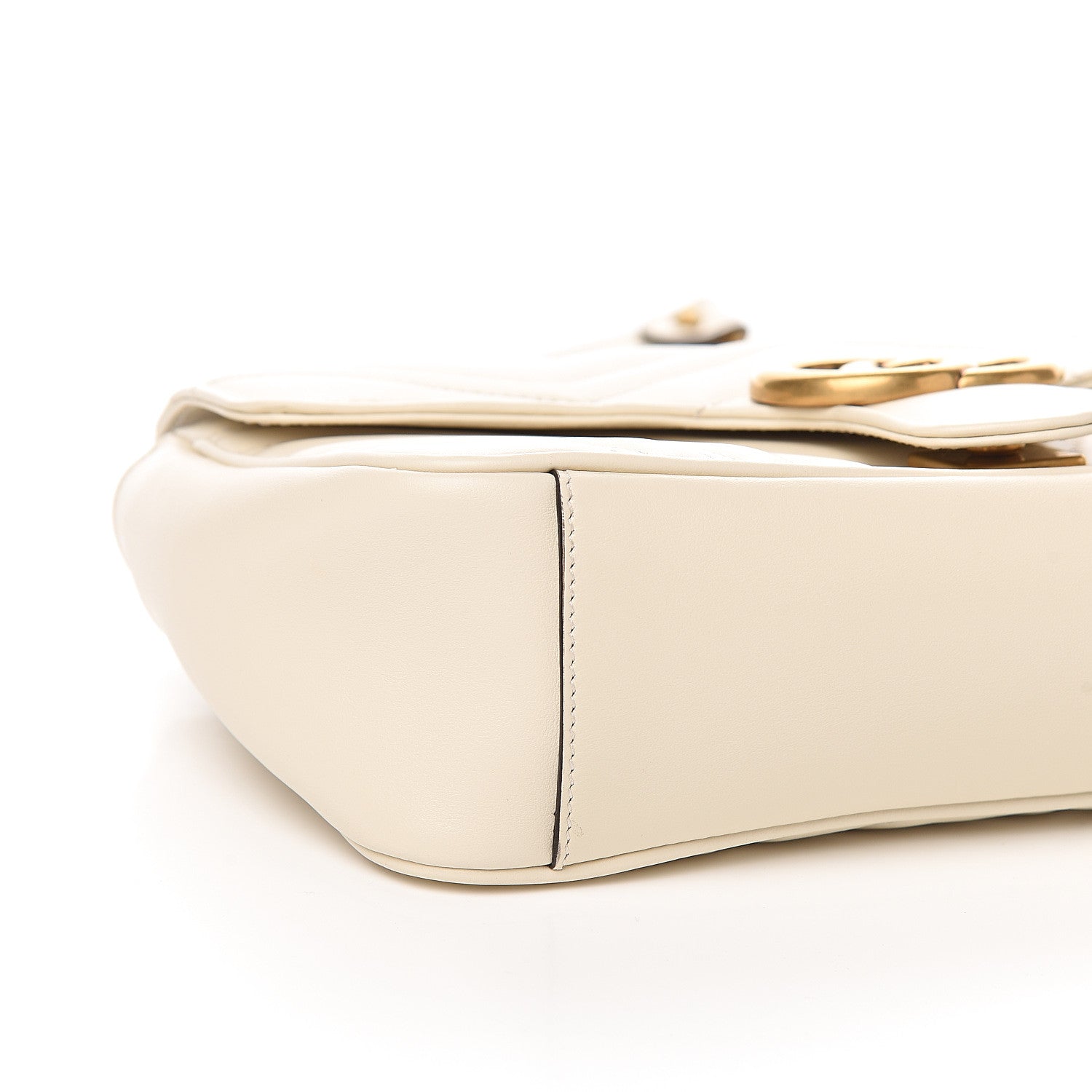 Gucci Calfskin Matelasse Small GG Marmont Shoulder Bag White 7 of 9