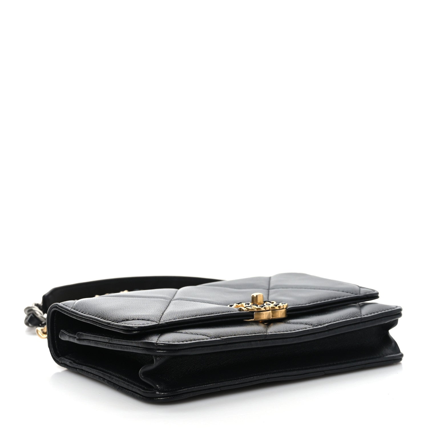 Chanel Lambskin Quilted Chanel 19 Wallet On Chain WOC Black 4 of 9