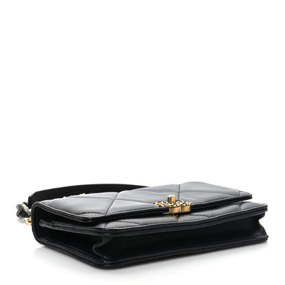 Chanel Lambskin Quilted Chanel 19 Wallet On Chain WOC Black 4 of 9