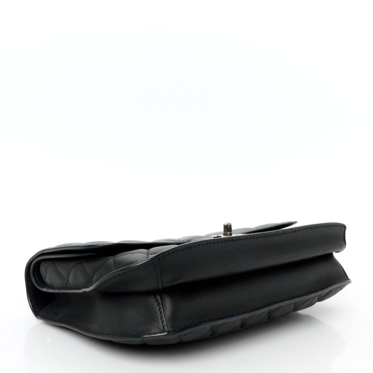 Chanel Metallic Goatskin Quilted Large Rock In Rome Flap Black 4 of 11