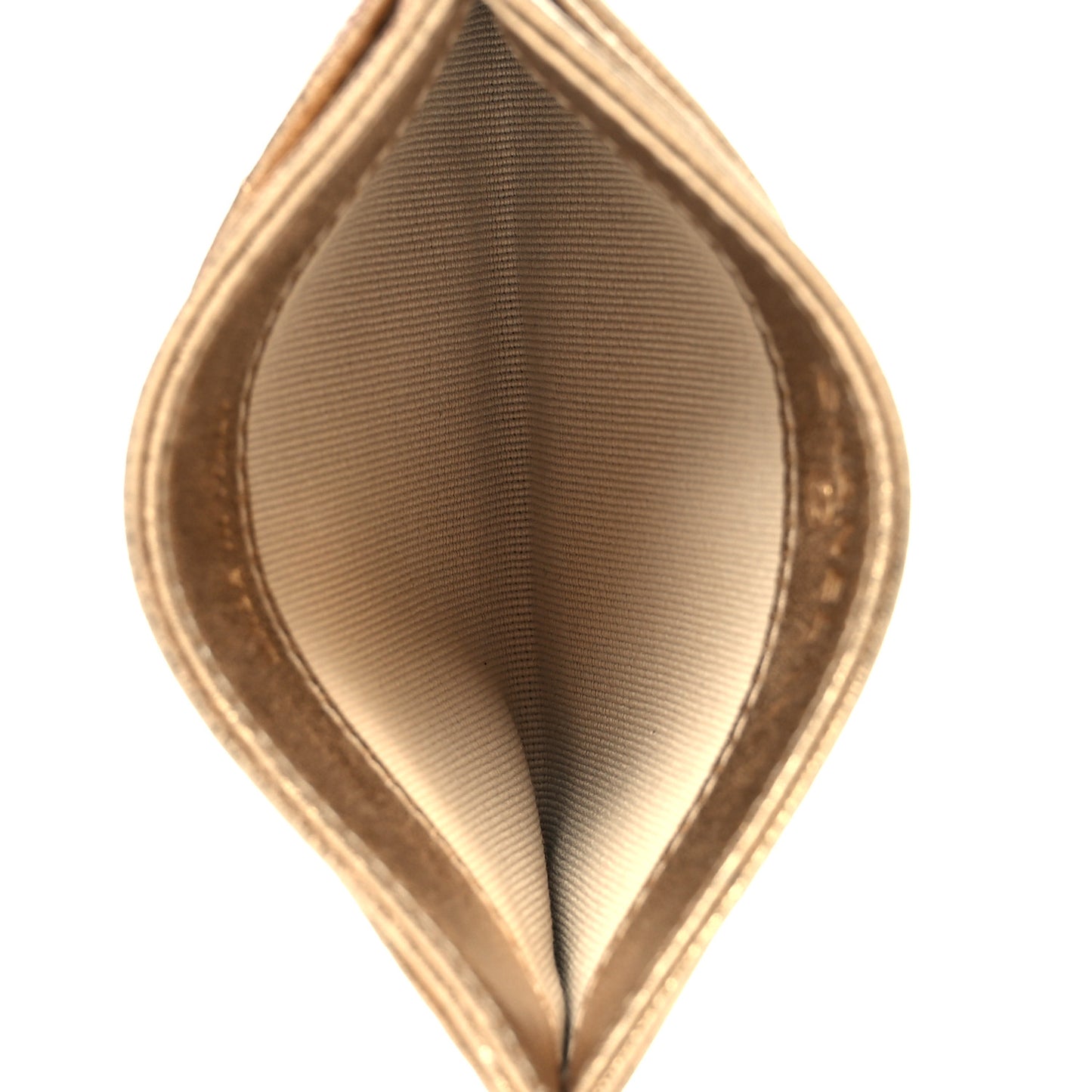 Metallic Lambskin Quilted CC Card Holder Gold