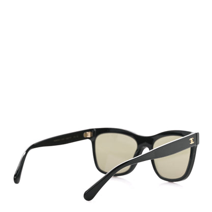 Chanel Acetate Shield Sunglasses 5418 Black Gold 4 of 8