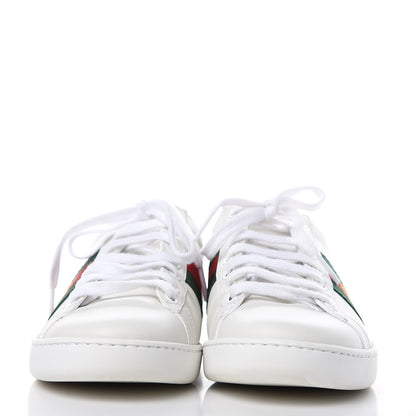 Gucci Calfskin Ayers Bee Embroidered Womens Ace Sneakers 36 White Green 2 of 10