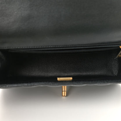 Chanel Lambskin Quilted Mini Top Handle Rectangular Flap Black 6 of 10