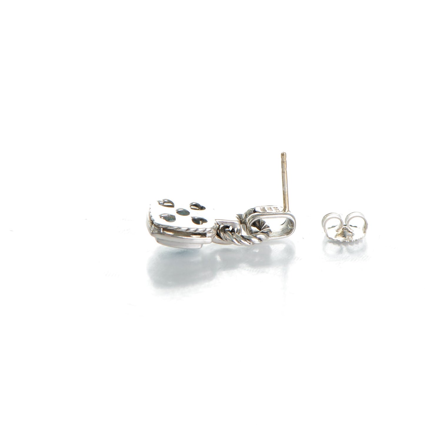 Sterling Silver Diamond Blue Topaz 7mm Renaissance Drop Earrings