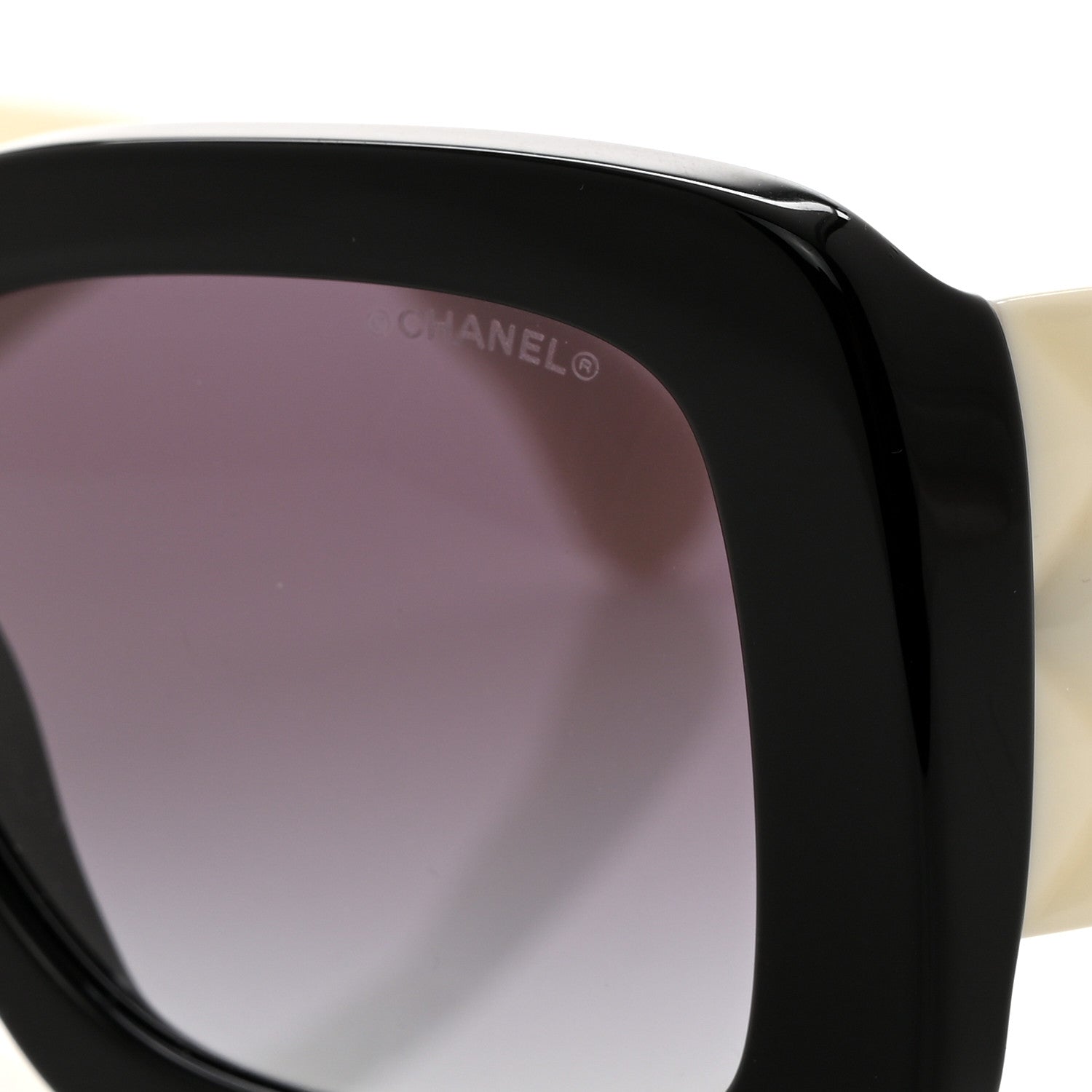 Chanel Acetate Quilted CC Rectangle Sunglasses 5483 White Black 7 of 8