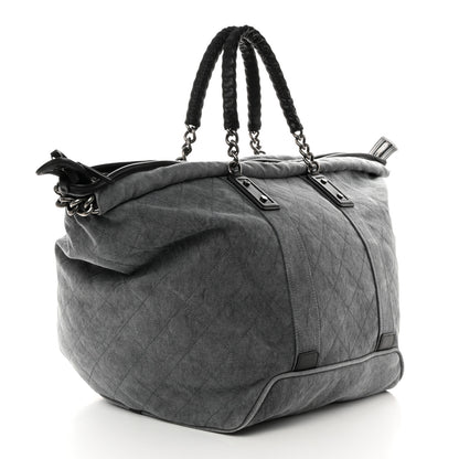 Chanel Canvas CC Cocoon Travel Tote Grey Black 2 of 11