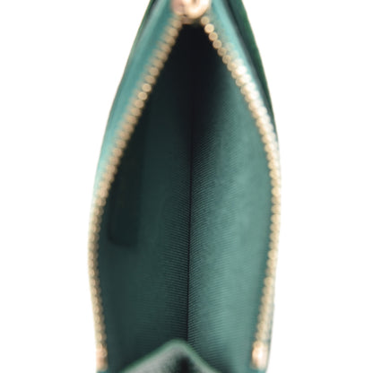 Chanel Metallic Caviar Quilted CC Zip Card Holder Green 5 of 8
