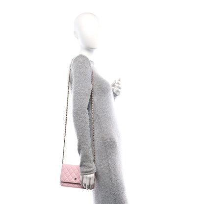 Chanel Caviar Quilted Wallet on Chain WOC Light Pink 2 of 12